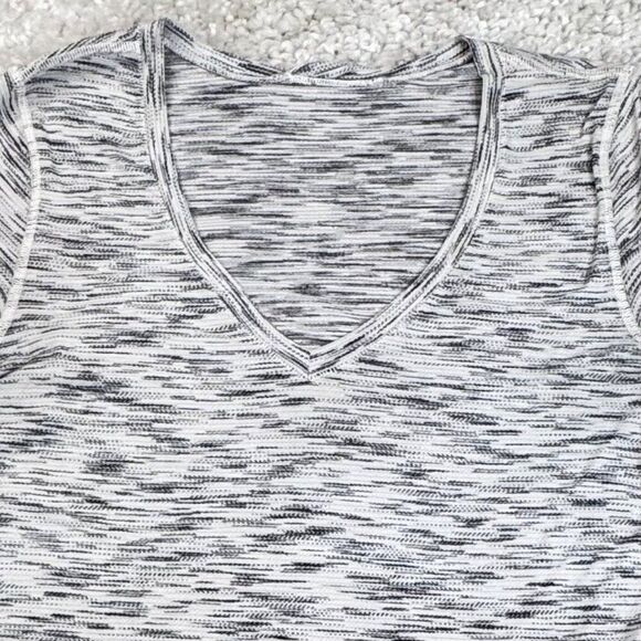 Lululemon What The Sport V Neck Tee Space Dye Gray 6 - Picture 6 of 9